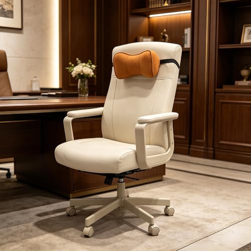 Carwales Car Neck Pillow Recliner Headrest Pillow for Couch Office Chair Memory Foam Lower Back Lumbar Pain Relief Ergonomic Design Extension Adjustable Strap Fits Driving Car (Orange) - color: Orange