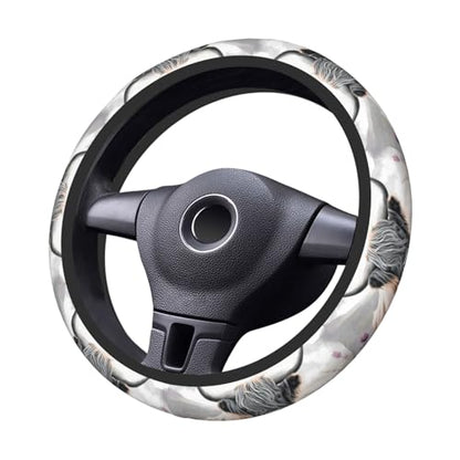 Highland-Cow Universal Steering Wheel Covers, Cute Car Accessories for Women Girls Car Truck - color: Highland-Cow