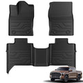 KARPAL Floor Mats Fit for Toyota Tundra 2022-2026 CrewMax Cab, Custom Fit All Weather TPE Floor Liners, 1st & 2nd Row, Tundra SR/SR5/TRD PRO/Limited/Platinum/Castone Accessories - style: 2022-2026 | For Toyota Tundra CrewMax Cab | 1st & 2nd Row