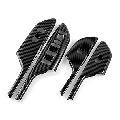 Car Window Lift Control Switch Panel Cover Decals for 2016-2021 Honda Civic 10th Gen Accessories ABS Carbon Fiber Stickers, Not for Coupe Model - color: Window Control Switch