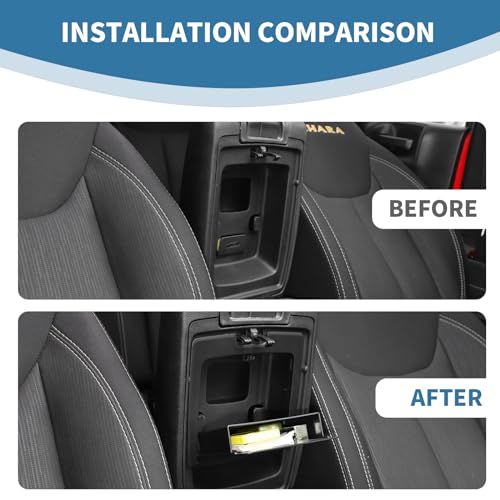 for Wrangler JK Center Console Hidden Storage Tray Box, Secret Storage Compartment for Jeep Wrangler JK JKU 2011-2017 Black Storage Container Accessories