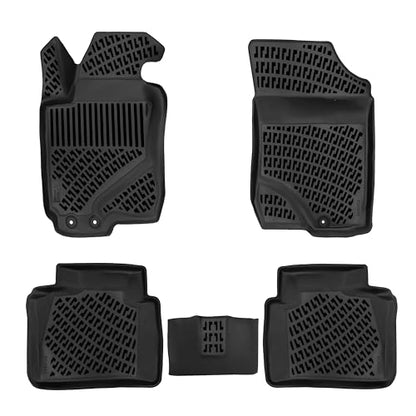 RizLiner Kia Forte 2010-2013 Custom Fit Floor Mats Rubber 3D Car Mats Laser Measured Floor Liners All Weather Heavy Duty Waterproof Odorless Non-Slip TPE (Front & Rear, Black) - size: Forte 2010 - 2013