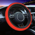 Elastic Stretch Steering Wheel Cover,Warm in Winter and Cool in Summer, Car Universal 15 inch, Microfiber Breathable Ice Silk, Anti-Slip, Odorless, Easy Carry,Red - color: Red