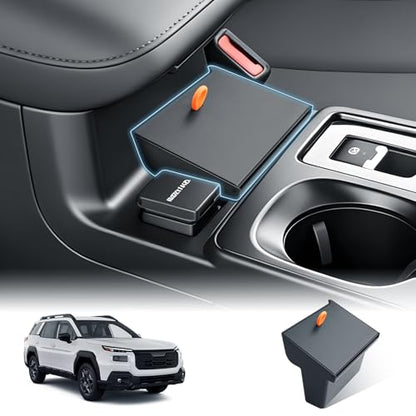 BIBIBO for 2026 Subaru Outback Center Console Organizer 2026 Subaru Outback(Premium,Limited,Touring,Wilderness,Limited XT,Touring XT) Console Insert Hidden Storage Box Secret Compartment - color: Black-Console Hidden Tray