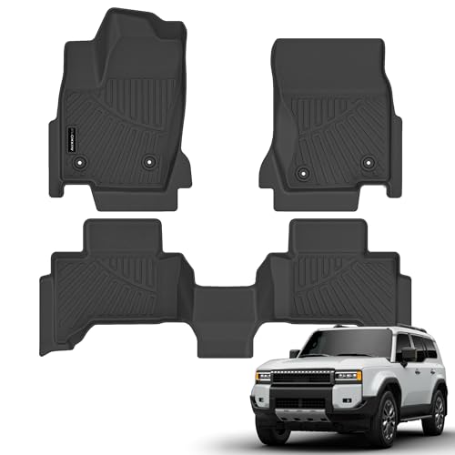 AUXKO- All Weather Floor Mats Fits for 2026 2025 2024 Toyota Land Cruiser Prado & Lexus GX550(5&6 Seat Not 7) TPE Liner Accessoires Odorless Anti-Slip Black - size: land cruiser&gx550|2024-2026|floor mats