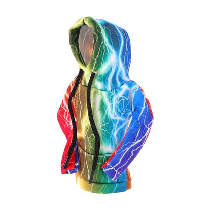 Universal 11x15.5cm/4.33"x6.1" Gear Shift Knob Cover Anti-Slip Stick Shifting Handle Protector Polyester 1 Pc Lightning Hoodie Style Colorful