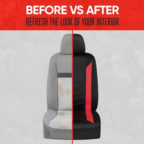 Motor Trend SpillGuard 2 Red Seat Covers for Cars & Seat Covers for Trucks - Neoprene Lining Waterproof Car Seat Covers Front Seats Only - SUV Seat Covers Protector - Forros para Asientos de Carro - color: Red, size: Front Seat Covers