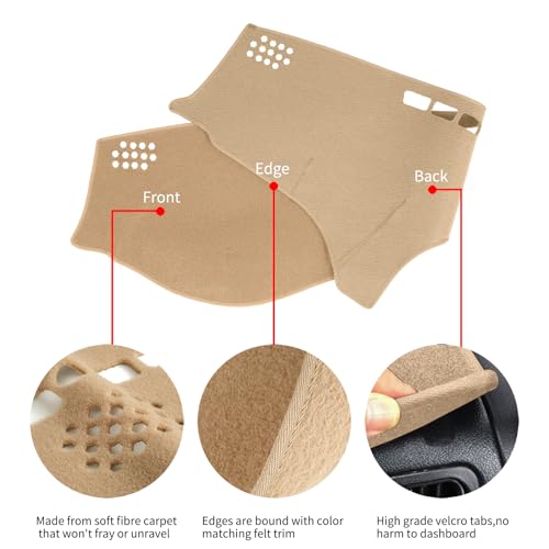 Dashboard Cover Dash Cover Mat Pad Custom Fit for Lexus ES350 2007 2008 2009 2010 2011 2012(Beige) - color: 2007-2012 ES350 Beige