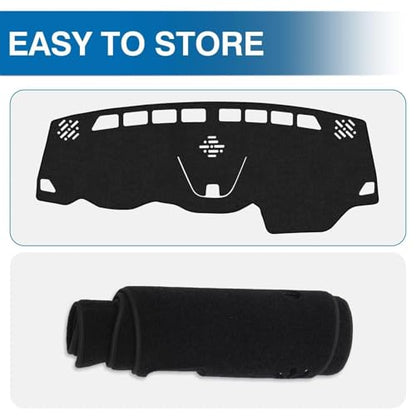 KUST Black Dash Cover for Jeep Cherokee Latitude 2014-2023 Polyester Dashboard Cover Non-Slip Center Console Dash Cover Interior Accessories for Cherokee - size: Cherokee Latitude 14-23(black)