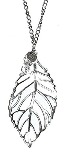 Rear View Mirror Car Charm Ornament, Sun Catcher, Hanging Pendent, Stainless Steel Chain. Comes in a Gift Bag (Leaf) - size: Leaf
