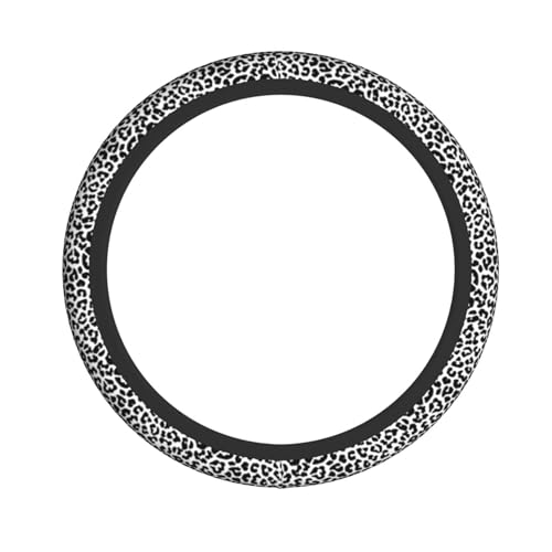 Gray Leopard Print Steering Wheel Cover Cheetah Leopard Steering Wheel Cover Universal 15 Inch Non-Slip Breathable Neoprene Car Accessory for Women Men Steering Wheel Protector - color: Gray Leopard Print