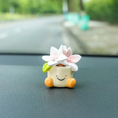 Cute Flower Pot Car Interior Decoration - for Car Rearview Mirror and Dashboard, Anime Decor for Home Garden Office,Funny Ornament Gifts - color: Color2