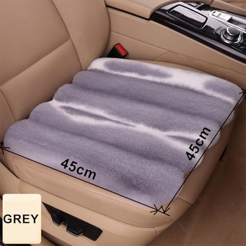 1 Front Seat Fluffy Faux Rabbit Fur Car Seat Cover for Fuzzy Soft Auto Universal Car Seat Plush Vehicle Seat Protector Pad with Non-Slip Backing, Car Accessories Home and Office Chair - color: Grey, size: 1 Pc Front Seat