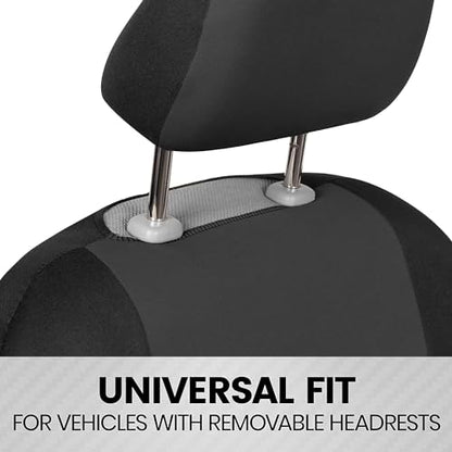 BDK PolyPro 2-Pack Front Car Seat Covers Set in Charcoal/Black - Front Seat Covers for Cars Trucks Vans SUVs Sedans, Easy to Install Front Car Seat Cover Protection, Universal Fit Car Accessories - color: 2 Fronts Only-Charcoal Gray