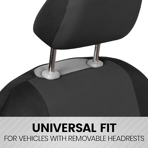 BDK PolyPro 2-Pack Front Car Seat Covers Set in Charcoal/Black - Front Seat Covers for Cars Trucks Vans SUVs Sedans, Easy to Install Front Car Seat Cover Protection, Universal Fit Car Accessories - color: 2 Fronts Only-Charcoal Gray