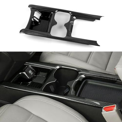 for Honda CR-V 2017 2018 2019 Accessories Cup Water Frame Decals CRV ABS Carbon Fiber Stickers, B - color: 2017-2019 Cup Holder Frame
