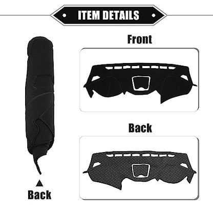 Dashboard Cover Compatible for Hyundai Santa Fe 2013-2018, Non-Slip Polyester Black Dash Cover Mat Dash Board Protector Cover - color: Black