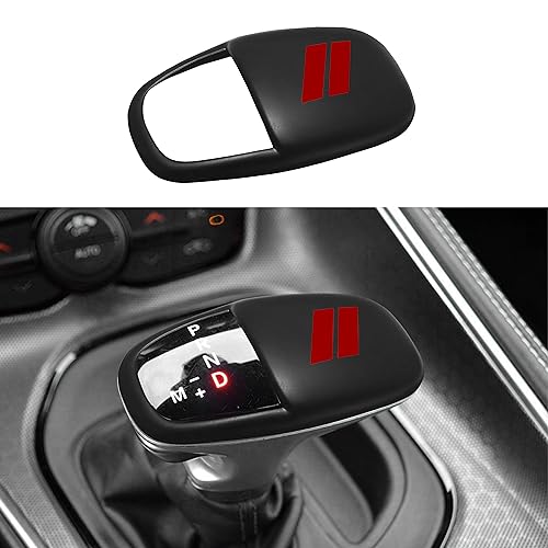 Gear Shift Knob Head Cover Trim for Dodge Charger Accessories 2015-2023 Challenger 2015-2023 2024 Durango 2016-2025 2026 ABS Interior Shell Insert Decoration Protector Gear Shifter Cover (Matte Red) - color: Matte Red