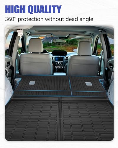 Cargo Liners Backrest Mat for Acura RDX Accessories 2013-2018 with Hook&Loop Rear Trunk Mat Rear Seat Back Cover Protector All Weather Anti-Slip Split Dog Liner 3 PCS