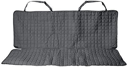 Elegant Comfort Quilted Design%100 Waterproof Premium Quality Bench Car Seat Protector Cover (Entire Rear Seat) for Pets - Ties to Stop Slipping Off THE Bench, Gray - color: Gray