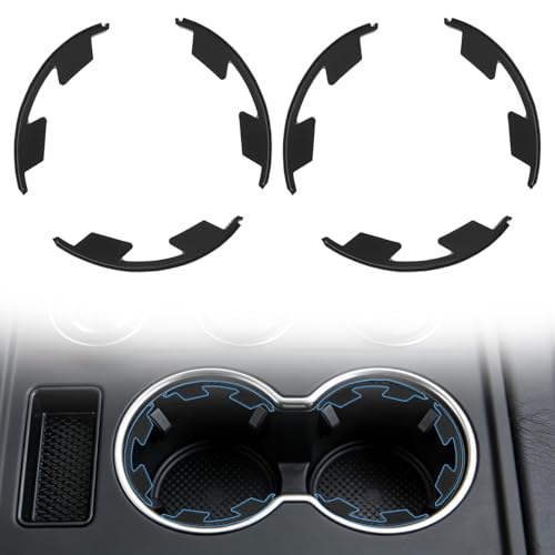 Car Cup Holder Limiter, 6Pcs Cupholder Insert for Car, Silicone Stabilizer for Water Bottles & Travel Mugs, Secure Fit with Anti-Slip Base, Universal for Most Vehicles (Black)