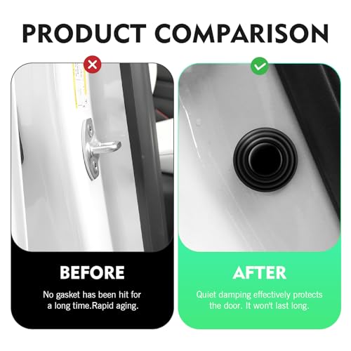 20 PCS Car Door Edge Guards, Universal Black Door Protector Shock Absorber Pads, Anti-Slam Buffer Cushion for Most Vehicles - color: Black, size: 20 PCS