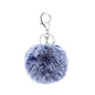 Cute Faux Rabbit Fur Ball Pom Pom Keychain Car Key Ring Handbag Tote Bag Pendant Purse Charm - color: Frost Purple New1