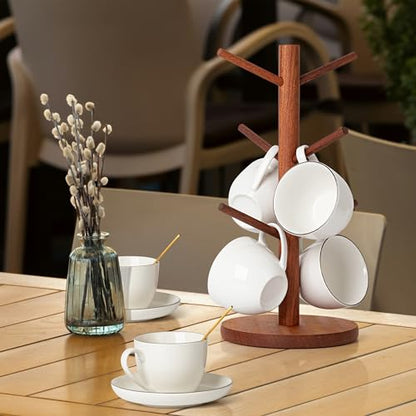 MyLifeUNIT Mug Holder Tree, Coffee Cup Holder with 6 Hooks (Reddish Brown) - color: Reddish Brown