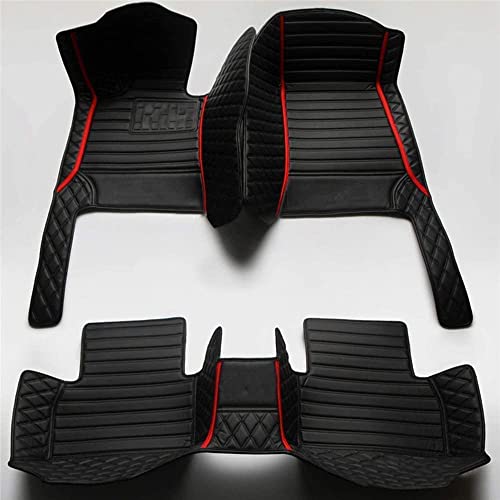 Floor Mats for Cars, All-Weather Mats, Waterproof Trim-to Fit Automotive Floor Mats for 99.9% Cars Sedan Trucks SUV, Custom Floor Liner Car Accessories (Black Red Stipe) - color: Black Red Stipe