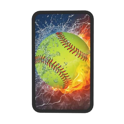 Fire Softball Auto Center Console Armrest Cover Pad, Universal Fit Waterproof Comfort Car Armrest Cushion for Most Vehicle SUV Truck - color: Fire Softball