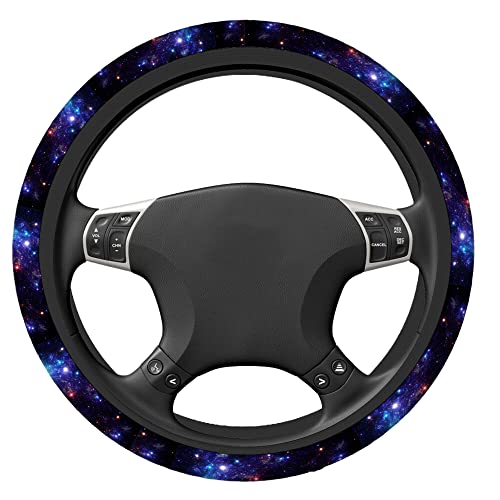 Swono Galaxy Purple Car Steering Wheel Covers Abstract Beautiful Space with Star Women Men Interior Accessories Universal 15 Inch Steering Steering Wheel Protector Anti-Skid Grips - color: multi-053