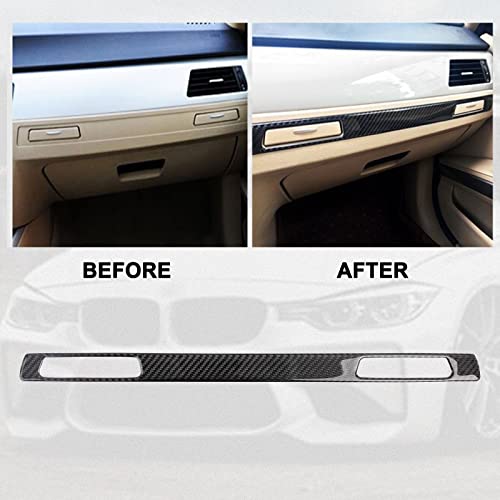 x xotic tech 1pc Genuine Carbon Fiber Car Interior Copilot Cup Holder Strip Cover Trim Compatible with BMW 3 Series E90 E92 E91 E93 2005-2012