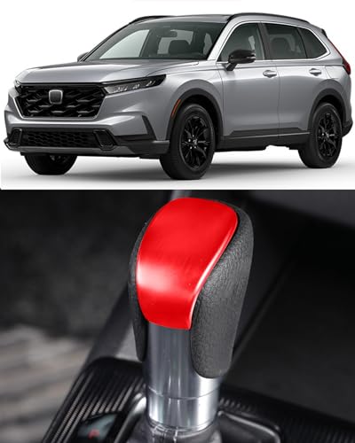 for 2022-2026 Honda Civic Gear Shift Knob Cover, for CRV 2024 2024 2025 2026 Interior Protector Trim Cap Sticker, for Accord 2018-2025 Automatic Transmission CVT Boots Change Lever Decal for CR V -Red - color: Passionate Red, size: Partial Cover