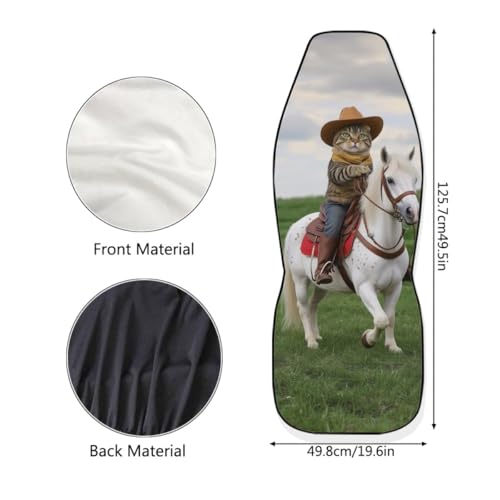Pehede Car Seat Cover Cartoon Cat Riding A Horse Front for Cars, Easy to Install Cover Set, Accessories Auto Trucks Van SUV,2 Packs - color: Multi05