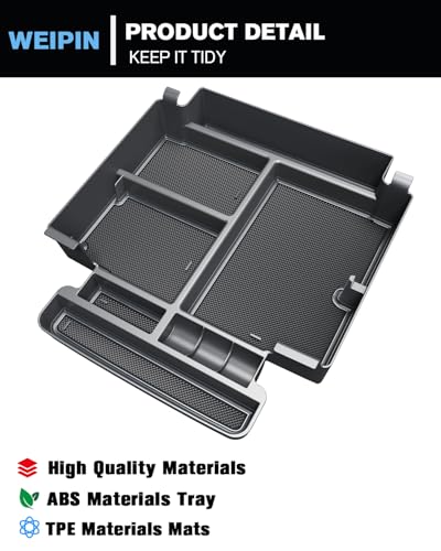 for Center Console Organizer Tray ABS Materials Compatible with 2021-2026 Tahoe/Suburban (Premier/High Country) & Yukon (Denali/Denali Ultimate) — Only fit Power Sliding Center Console - color: Tahoe/Suburban/Yukon 21-26 Tray (F Power Sliding)