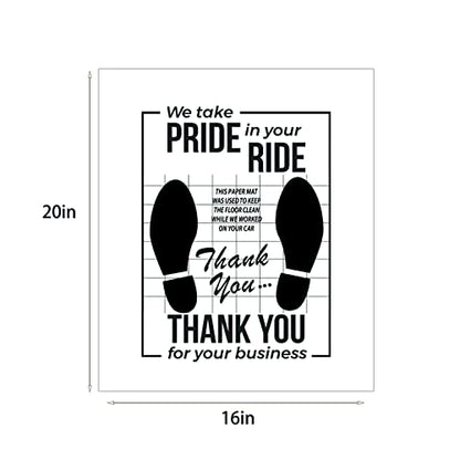 White Car Paper Floor Mats : 50 Pcs Disposable Floor Cars Auto Vehicles Automotive Mat Covers Protector Detailing Detail Wash Temporary Sticky 16x20inch, fzp202