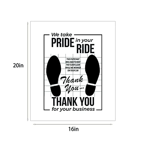 Chimailong White Car Paper Floor Mats : Disposable Floor Cars Auto Vehicles Automotive Mat Covers Protector Detailing Detail Wash Temporary Sticky 16x20inch (100)