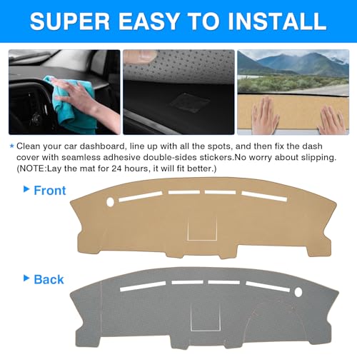 Autorder Beige Dashboard Cover Mat for Ford F150 F-150 2004-2008 Accessories Dash Cover Upgrade Polyester Dash Mat Sunshade Glare UV Rays Protector - size: 2004-2008 F150 (Beige)