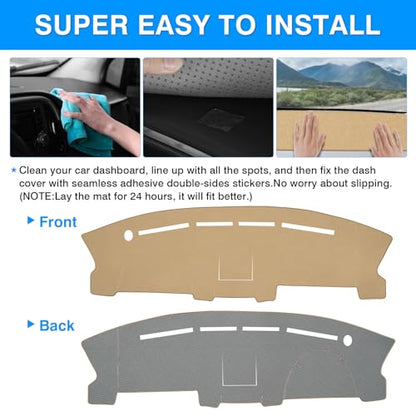 Autorder Beige Dashboard Cover Mat for Ford F150 F-150 2004-2008 Accessories Dash Cover Upgrade Polyester Dash Mat Sunshade Glare UV Rays Protector - size: 2004-2008 F150 (Beige)