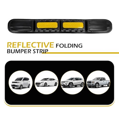 2 PCS Car Bumper Guard Strip, Anti-Collision Foldable Bumper Protector Trim with Strong Reflective Patch, 9.6" x 0.45" Car Door Edge Guards, Universal Car Night Safe Drive Accessories (Yellow)