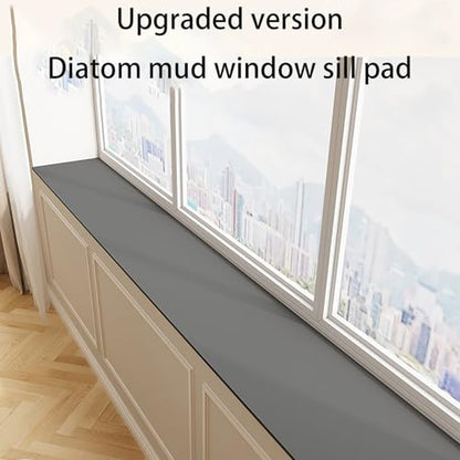 Window Sill Mat, Narrow Dustproof Window Sill Protective Cover, Diatom mud windowsill Pads can be Cut, Balcony Protective Pad Absorbent (White, 59''x6'')