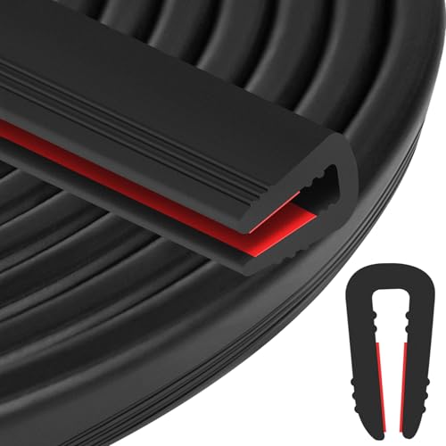 Rubber Edge Trim U Channel, 1/4" Self Adhesive Sheet Metal Edge Guard Protector, EPDM Seal Strip for Car Doors, Steel Plates, Glass, Hatches, Table Corners, Fit 1/4"(6.4mm), 40Ft, Black - color: Black, size: 1/4" x 40'L