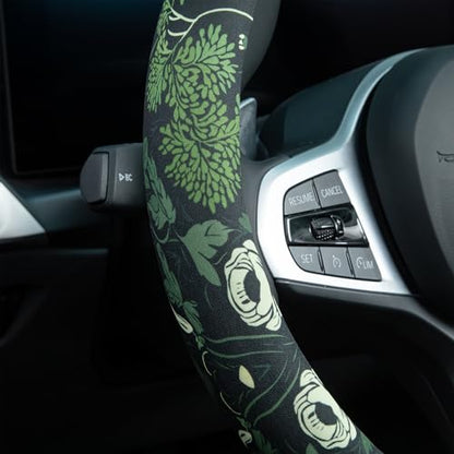 Sage Green Floral and Plant Steering Wheel Cover Auto Steering Wheel Protector, Anti-Slip, Breathable, Absorbing Sweat, Universal Plant Car Accessories 14.5–15 inch,Fit for Most Car, Trucks, SUV - style: Sage Green Floral and Plant