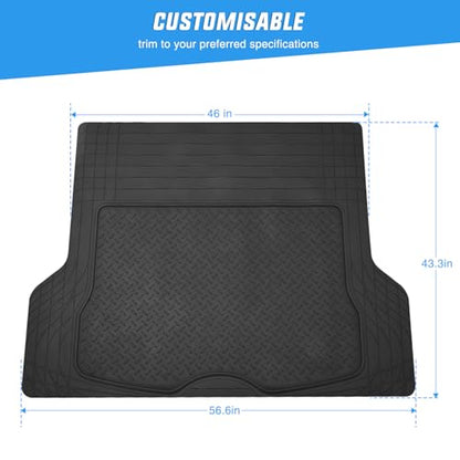 Nilight Rubber Cargo Mats for Cars Trucks SUVs, Universal Trim to fit for Most Vehicles, All Weather Protection Heavy Duty Cargo Liners - color: Cargo Mat 56"*43"