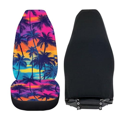 Dreaweet Hawaiian Palm Tree Print Car Seat Covers Front Seats Only Universal Car Seat Cover Soft Front Seat Covers for Cars SUV Trucks 2 Piece Careat Protector Car Seat Cover - color: Hawaiian Palm Tree