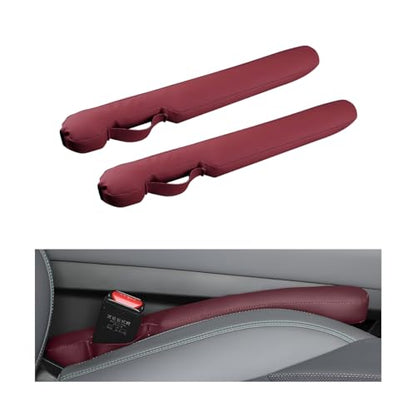 Car Seat Gap Filler, 2PCS Between Vehicle Seats Console Organizer Stop Things from Dropping, Automotive Interior Chair Gap Coverage Fill, Universal for SUV Automobile Truck (Wine Red) - color: Wine Red