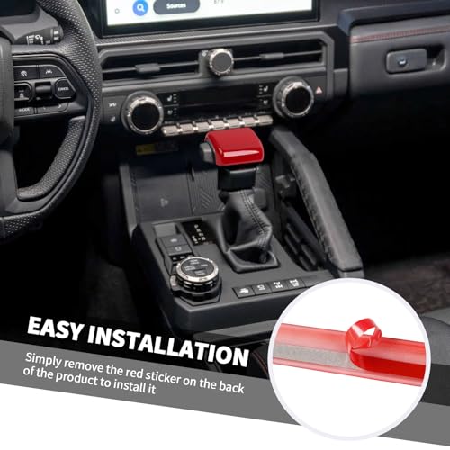 Jimen Fit for Toyota 4Runner 2024-2025, Automatic Gear Shifter Knob Cover Interior Trim Accessories (Red) - color: Red