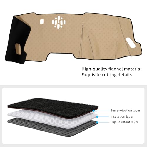 smabee Dashboard Cover Mat for Honda Pilot 2023-2025 2026 Dash Mat Flannel Sunshade No Glare Protector Interior Accessories Black