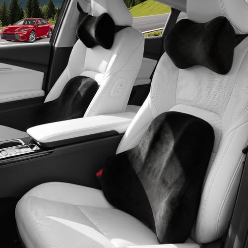 Car Pillow for Toyota Camry（1 Set）,Car Neck Pillow,Lumbar Support Pillow for Car,Memory Foam Pillow,Ergonomic Pillow,Adjustable and Washable,Car Essentials for Long Trips,Car Accessories,Suede