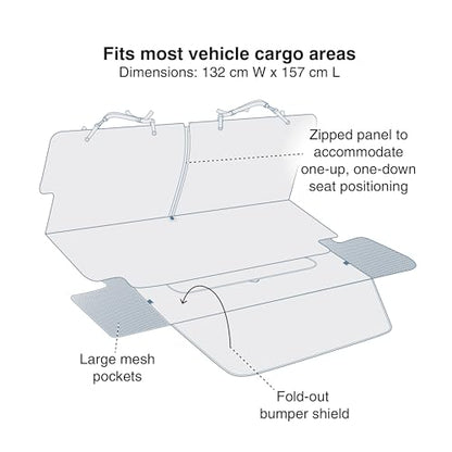 Kurgo Rover Cargo Cape - Protects Cargo Area from Dirt & Scratches - Stain Resistant - Car Boot Protector - Water-Resistant Cargo Cape - SUV Trunk Liner with Bumper Flap - Charcoal